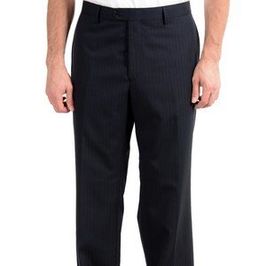 Versace Collection Wool Blue Striped Dress Pants